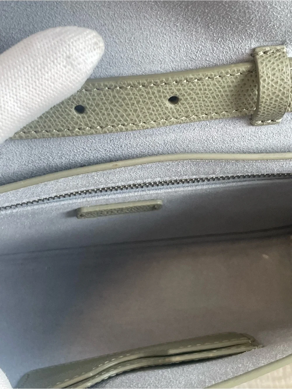 Senreve Aria Olive Green Pebbled Leather Crossbody